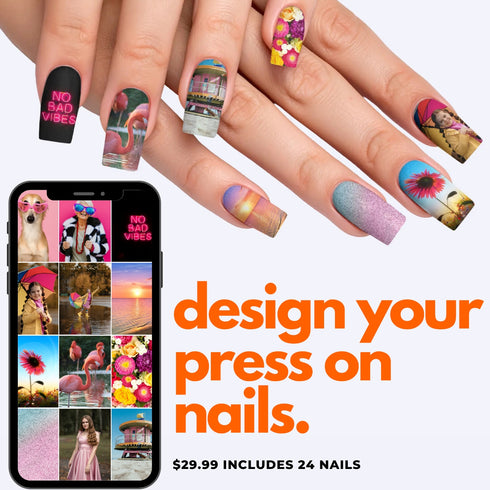 Design Your Own Custom Press-On Nails - Long Coffin