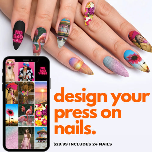 Design Your Own Custom Press-On Nails - Long Stiletto